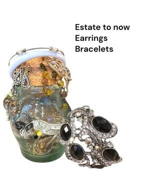 Estate to now Earrings & Bracelet includes SOL cuff clamper signed